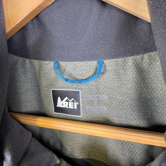 REI Elements Long Sleeve Hooded Rain Winter Coat Green Ladies Size Small - Picture 6 of 11